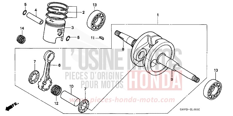 KURBELWELLE/KOLBEN von CB1300 Super Bold'or ABS SCHWARZ (NH1) von 1995